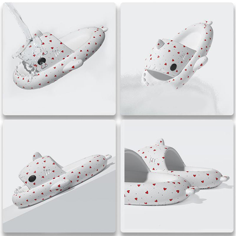 Hearts White Shark Slides