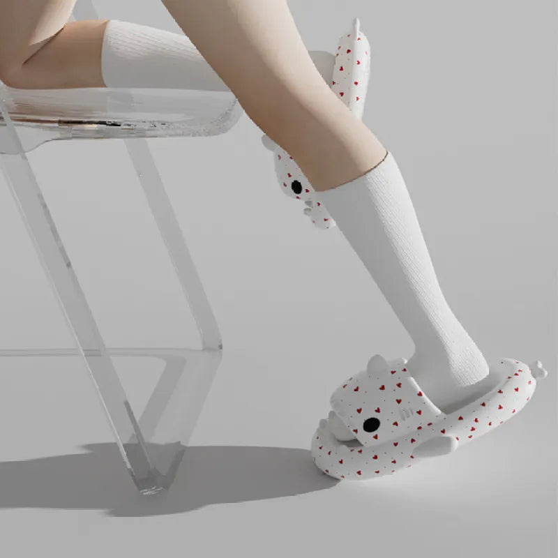 Hearts White Shark Slides