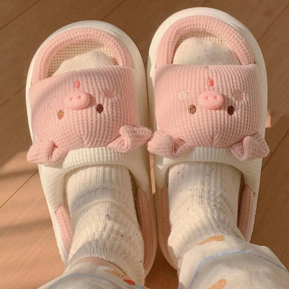 Kawaii Piggy Slippers