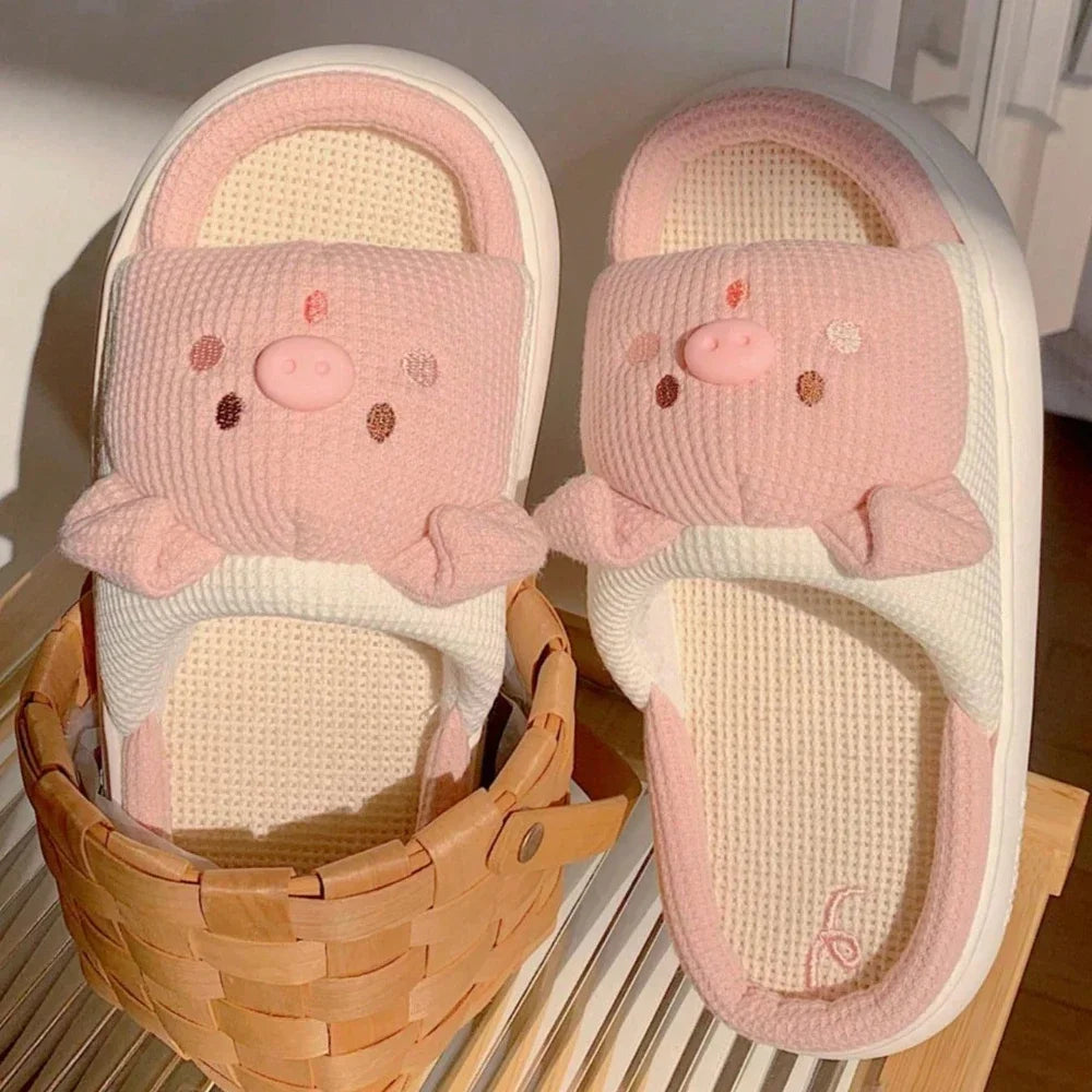 Kawaii Piggy Slippers