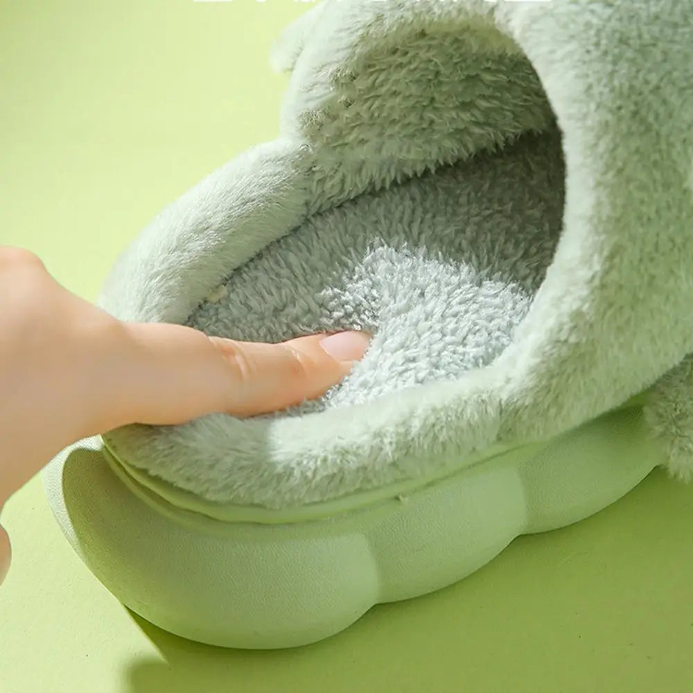 Mint Chunky Fur Shark Slippers