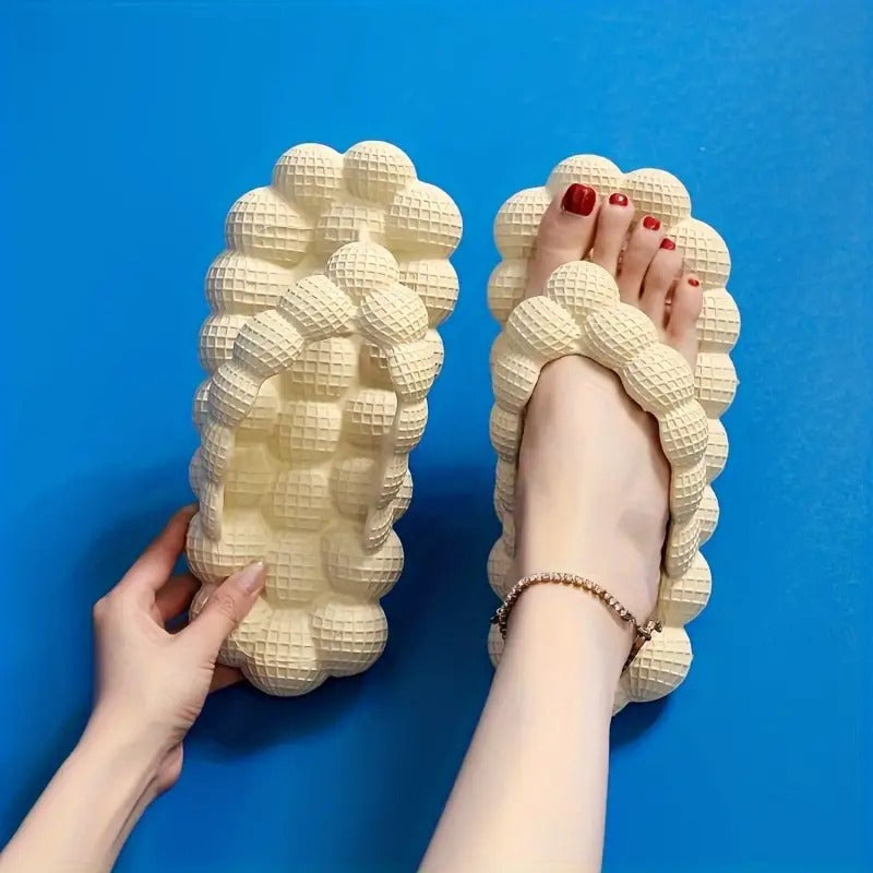 White Bubble Flip Flops