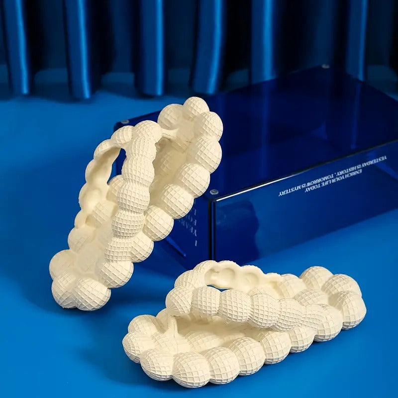 White Bubble Flip Flops