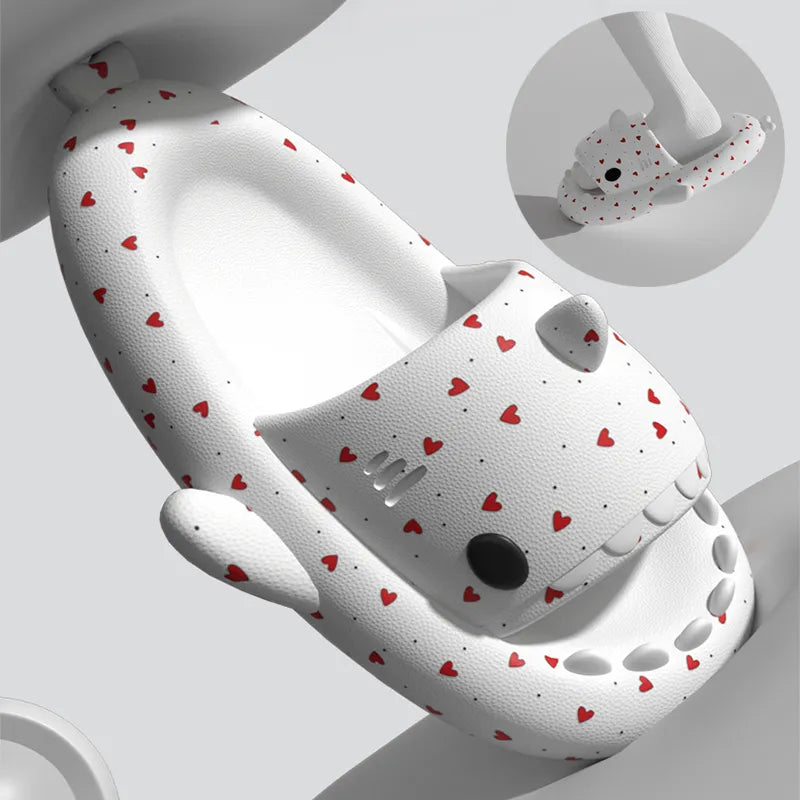 Hearts Pattern Shark Slides