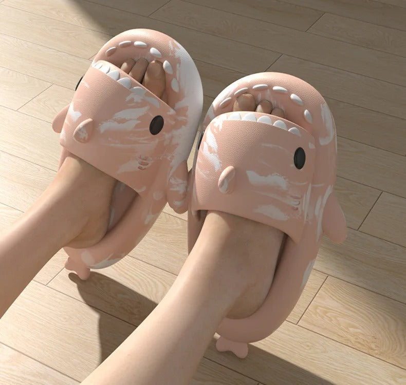 Light Pink Paint Shark Slides