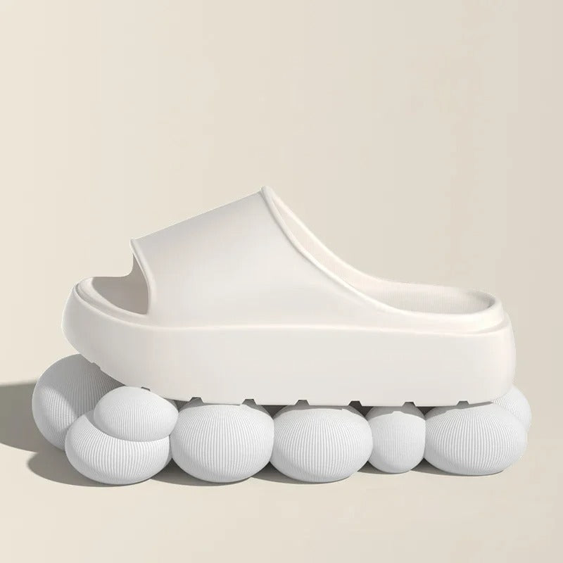 White Platform Women Slides