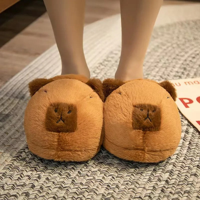 Fluffy Capybara Slippers