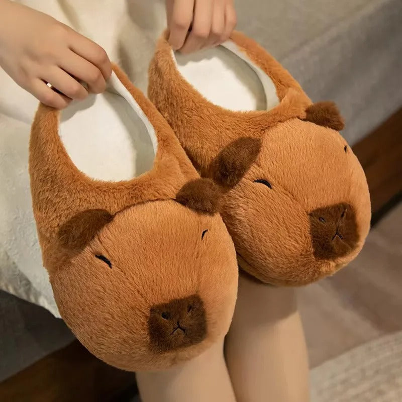 Fluffy Capybara Slippers