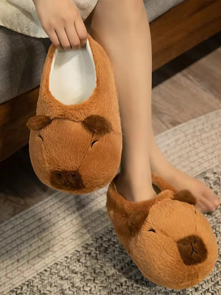 Fluffy Capybara Slippers
