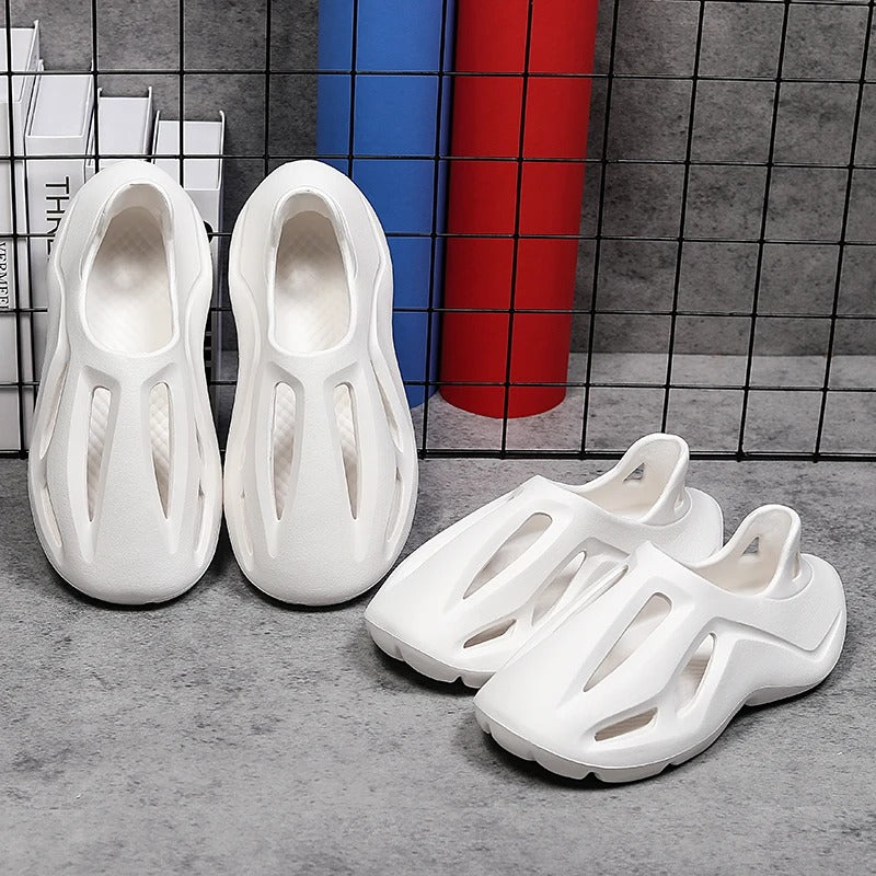 White Hollow Neo Slippers