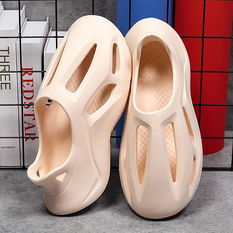 Beige Hollow Neo Slippers