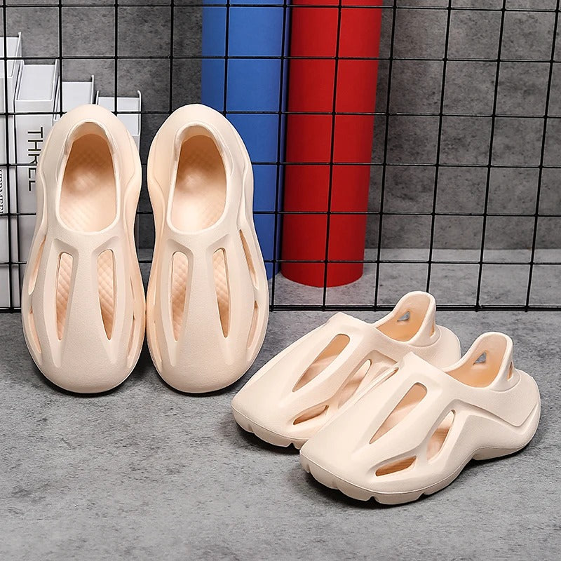 Beige Hollow Neo Slippers