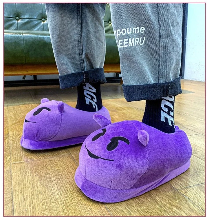 Smiling Devil Emoji Slippers