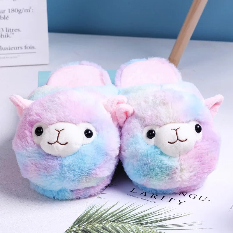 Pastel Alpaca Slippers