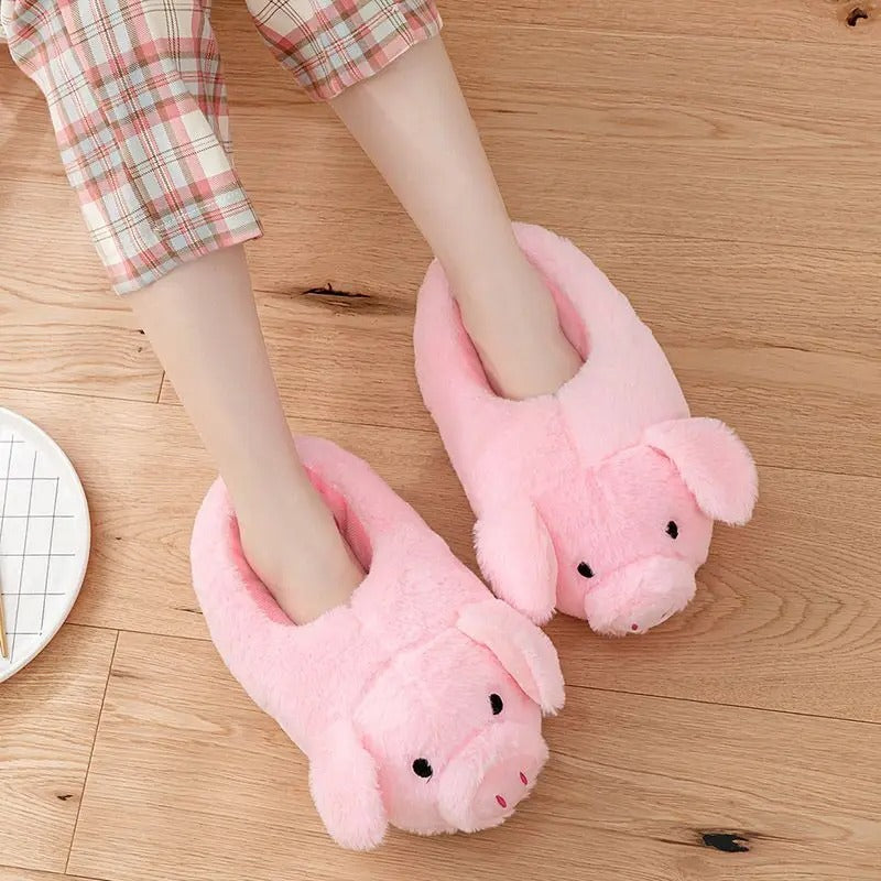 Fluffy Pig Slippers