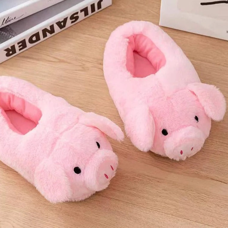Fluffy Pig Slippers