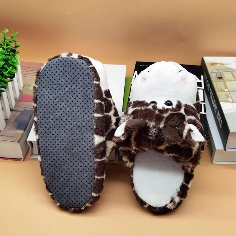 Fluffy Giraffe Slippers