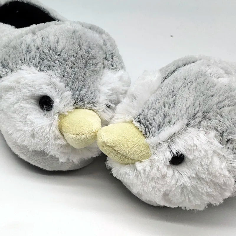Fluffy Penguin Slippers