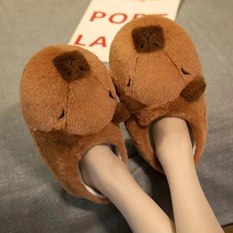 Fluffy Capybara Slippers