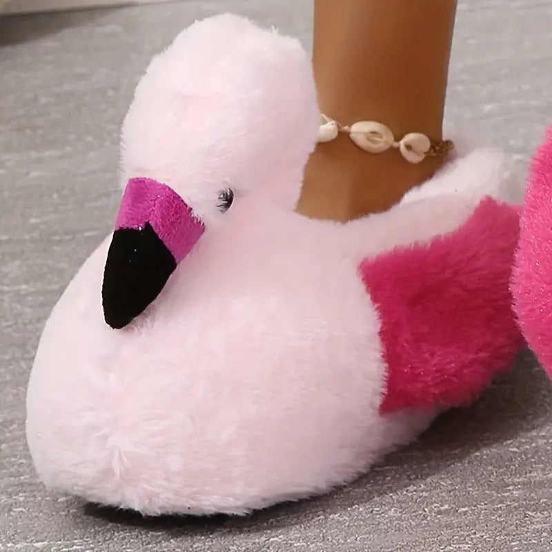 Fluffy Flamingo Slippers